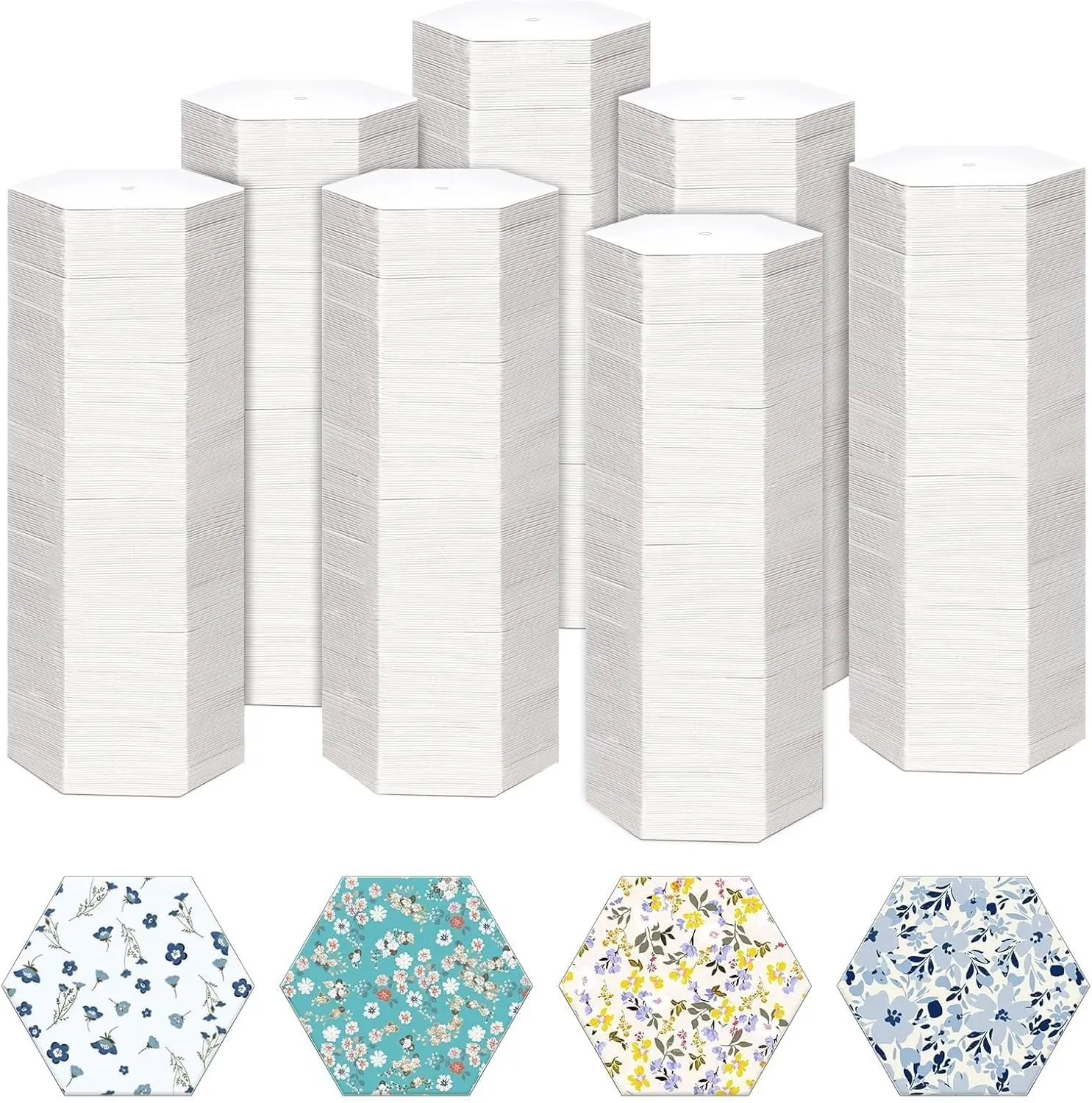 Bulk Sets 2000 PCS 1" Paper Piecing Hexagon Quilting Templates, Quilt Crafting Supplies for DIY Patchwork and Sewing