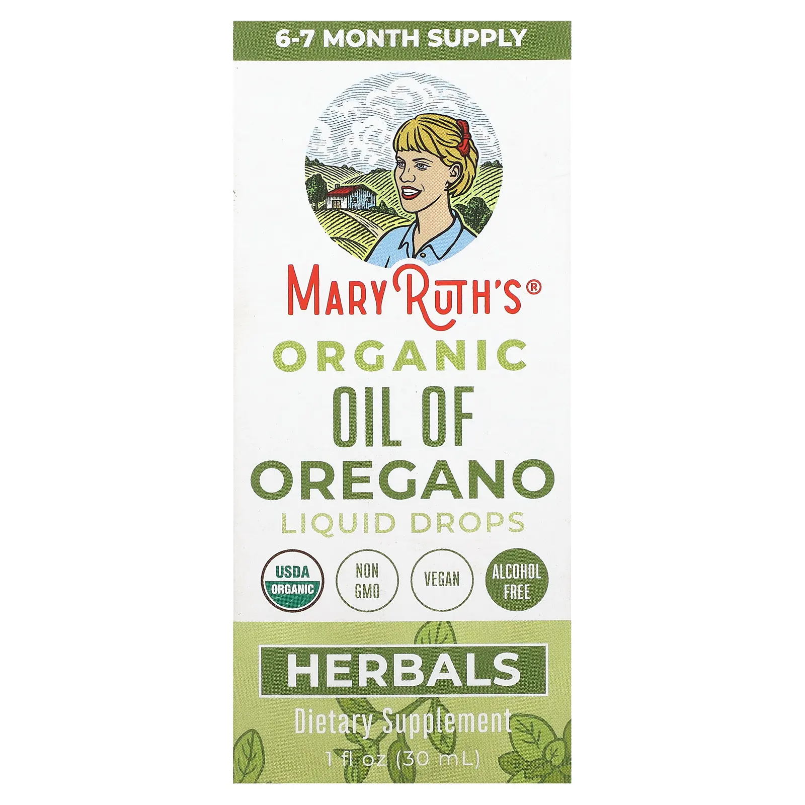MaryRuth's Organic Oil of Oregano Liquid Drops, Alcohol Free, 1 fl oz (30 ml)