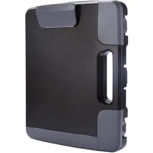 Plastic Storage Clipboard with Handle - Heavy Duty Clipboard, Portable Side-Opening Organizer Case for Letter/Legal Size Paper (14.5"x12"x1.75") - Office, School, Construction & Outdoor Use