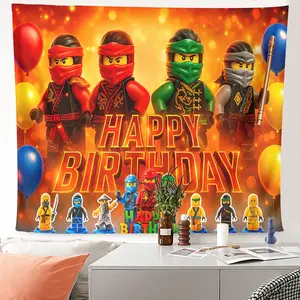 1pc Ninjago Heroes Wall Hanging Tapestry for Living Room Dorm Studio Decor - HD Printing Action Scene Wall Blanket, Durable Home Aesthetic