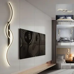 Modern LED S-Type Wall Lamp (2-Pack), Warm Light, Aluminum & Silicone, Ideal for Living Room, Bedroom, Hallway, Indoor Decor, Atmosphere Lighting