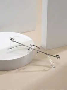 Business Style Rimless Eyeglasses Frame, Anti-blue Light Eyeglasses for Women & Men, Fashion Eyeglasses for Work, Daily Clothing Decor, for Student Daily Use, Bluelight Fashion Glasses