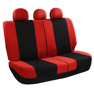 FH GROUP Light & Breezy Polyester Rear Red Flat Cloth Backseat Car Covers, Airbag-Safe, Hook-Loop-Equipped Automotive Seat Protectors