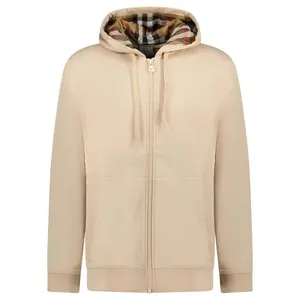 Burberry Hove Check Embroidery Logo Zip Hoodie Soft Fawn (men) by StockX