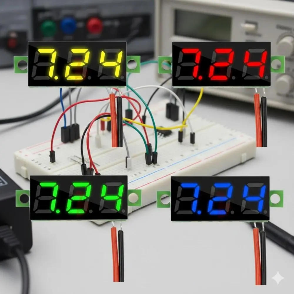 Mini Digital DC Voltmeter 0.28" LED Display, Portable Multimeter Car Battery Tester for Car Battery Testing, Electrical Troubleshooting, Power Supply Monitor, Circuit Diagnostic Tool (2.5-30V DC)