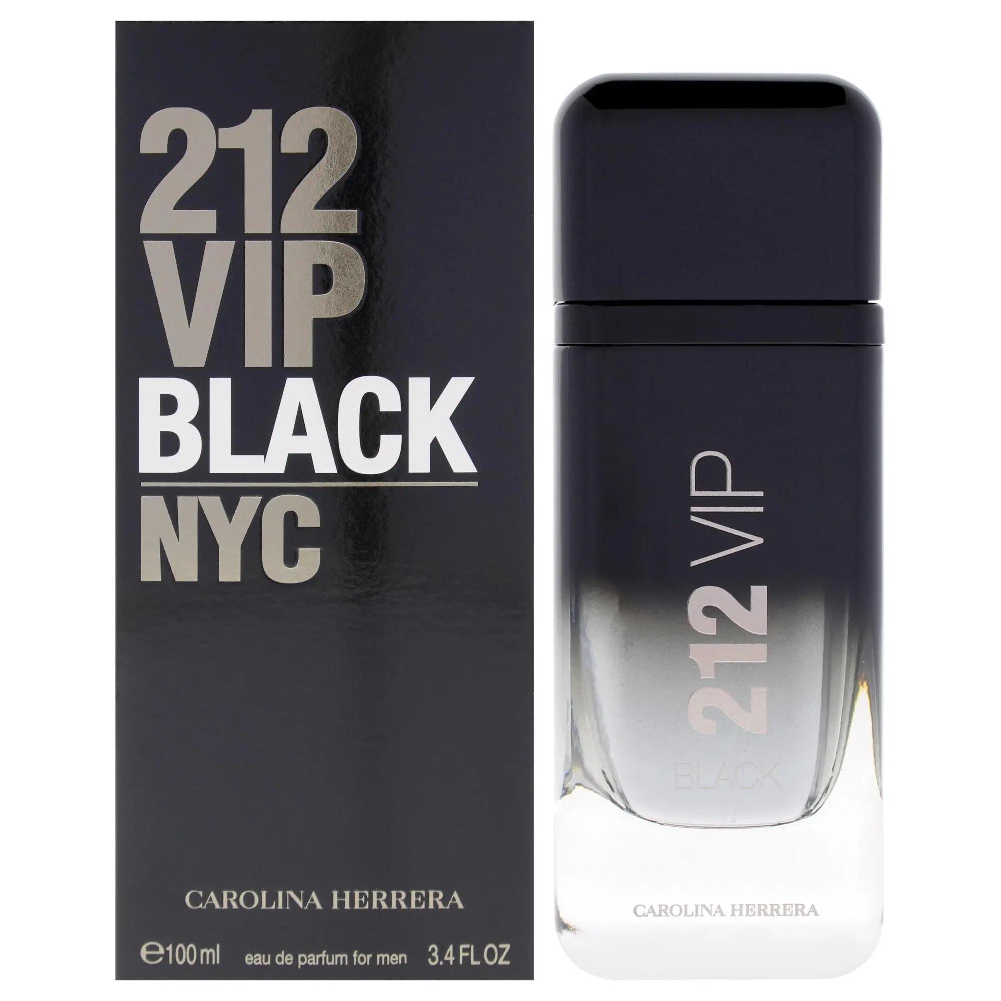 Carolina Herrera 212 Vip Black Eau De Parfum for Men — Absinthe, Anise, Fennel, 3.4 oz (100 ml) | lavender, absinthe perfume, black vanilla husk, anise perfume, musk, absinthe anise, anise fennel, fennel lavender, fennel perfume, absinthe fragrance