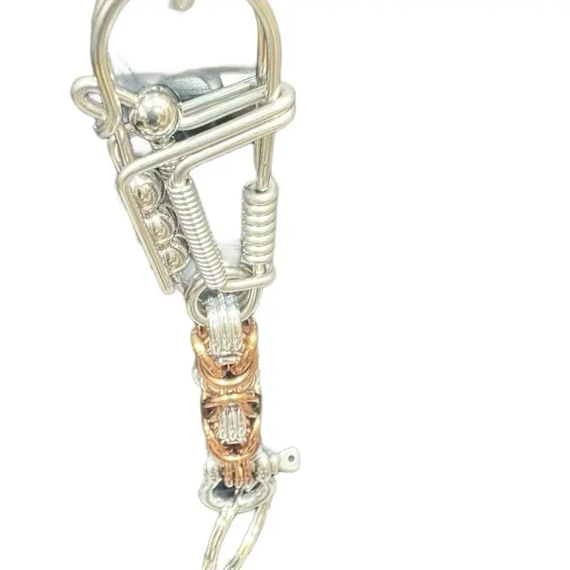 Byzantine Weave Metal Keychain - Stainless Steel Wire Snap Byzantine Weave Metal Keychain - Stainless Steel Wire Snap