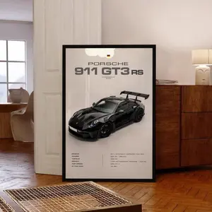 Porsche Poster  911 GT3 RS 2023  Supercar Wall Art  Automotive Decor  Luxury Car Print  Modern Racing Poster - Car Art - Wall Art - Home Decor
