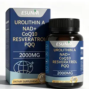 ESUNM Urolithin A Dietary Supplement with NAD+, CoQ10, Resveratrol, PQQ & Vitamin for Healthy Aging, Mitochondrial Support & Metabolism Boost, 120 Capsules (30 Servings) for Healthcare