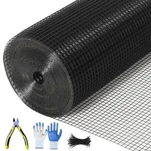GARVEE Hardware Cloth 1/2 inch 72 x 100 ft 19 Gauge Chicken Wire Fence Galvanized Steel Mesh Rolled Fencing for Garden Supports Poultry Netting Cage Snake Fence Tree Guard, Black