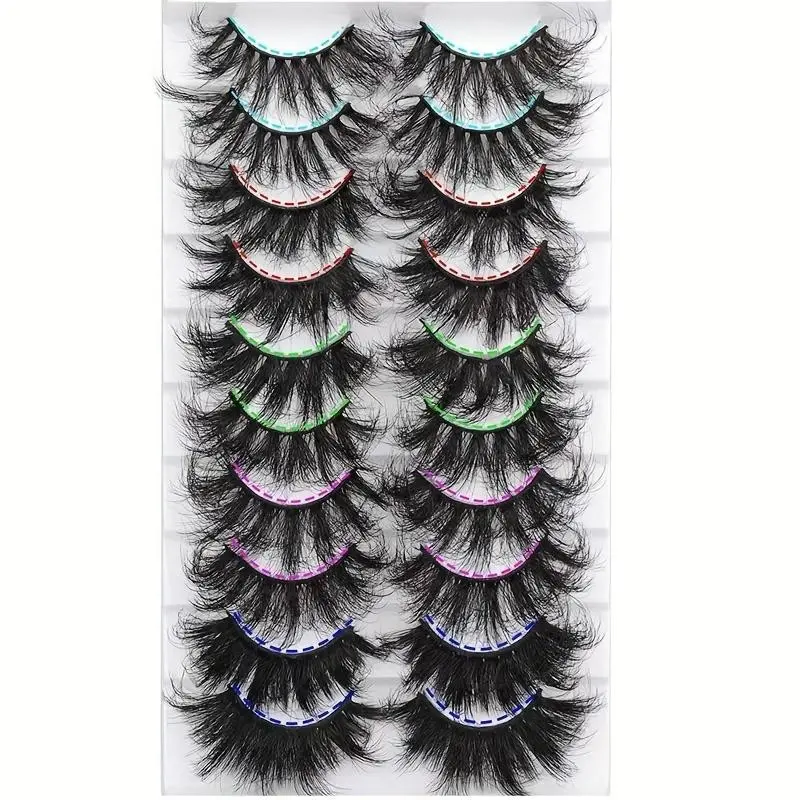 10 pairs of luxurious fluffy Cosmetic False Lashes - 3 styles with 5D cat-eye effect - Dense, natural-looking faux mink - Hypoallergenic, reusable for a perfect makeup look Volumized False Eyelashes