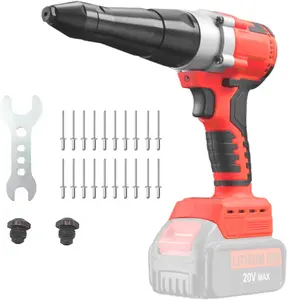 Cordless Rivet Gun Compatible with Milwaukee 18V Battery, Electric Rivet Gun Kit, Brushless Blind Riveter Tool Kit for 1/8", 5/32", 3/16" Rivets (Tool Only, No Battery) mengifts