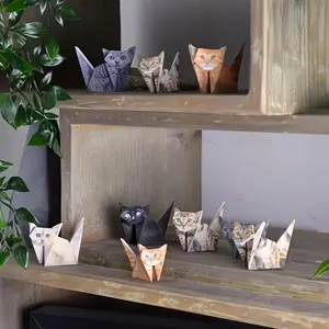 50pcs Creative Children DIY Geometric Origami Cat & Dog Kits, Handmade Half-Finished Paper Crafts, Educational Craft Supplies