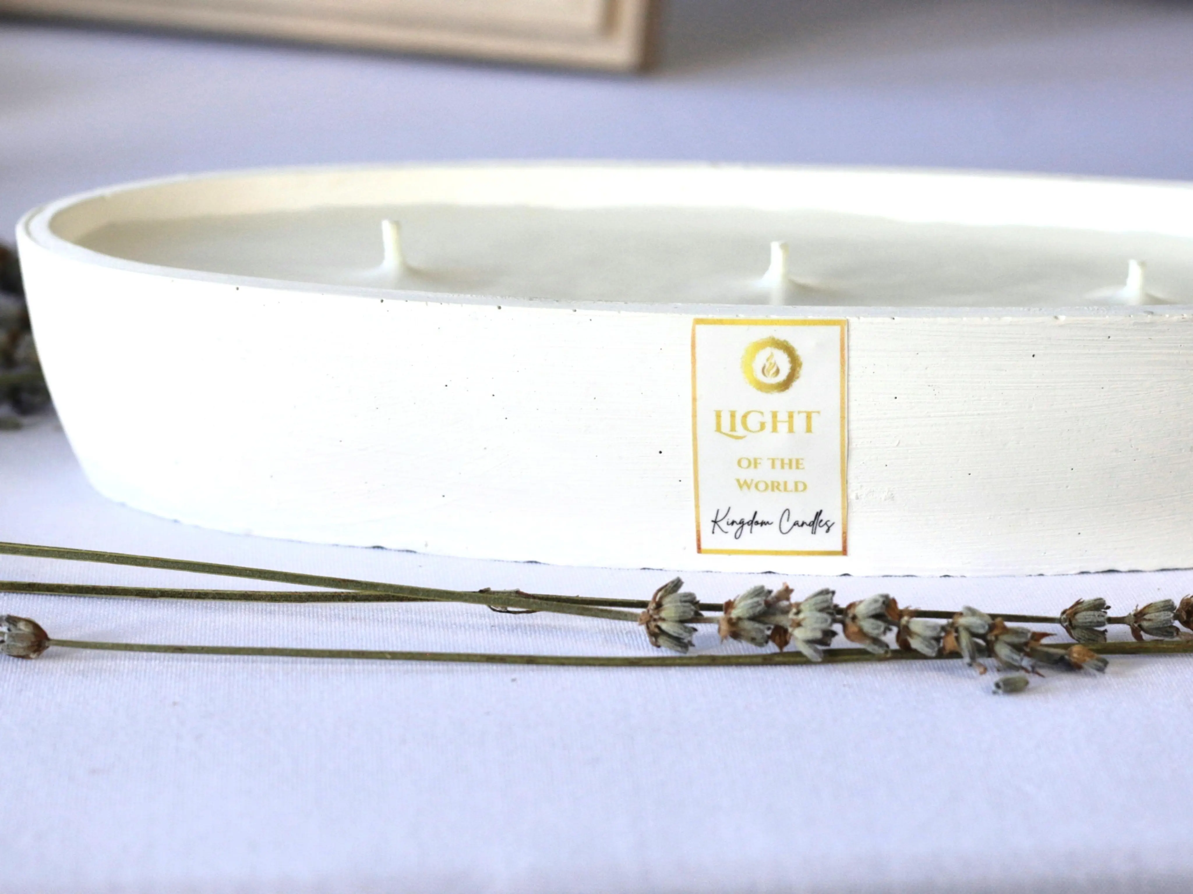 Light of the World Kingdom Candles Walk on Water Scented Natural Candle with Lavender Decorative Elements for Tranquil Ambiance