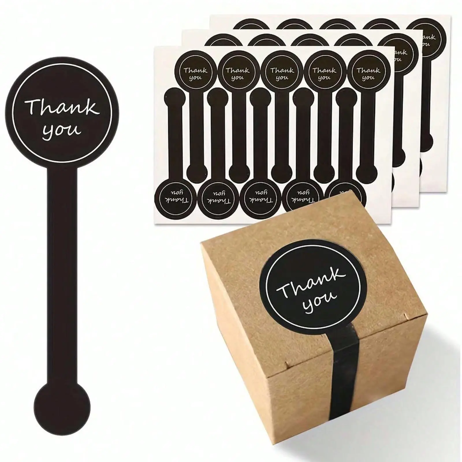 Thank You Sticker, 200pcs/set Self Adhesive Label Gift Wrapping Sticker, Gift Packaging Decorative Sticker for Candy, Cookie, Bakery, Cake, Dessert, Snack, Decoration, Sticker Packs, Self Adhesive Stickers