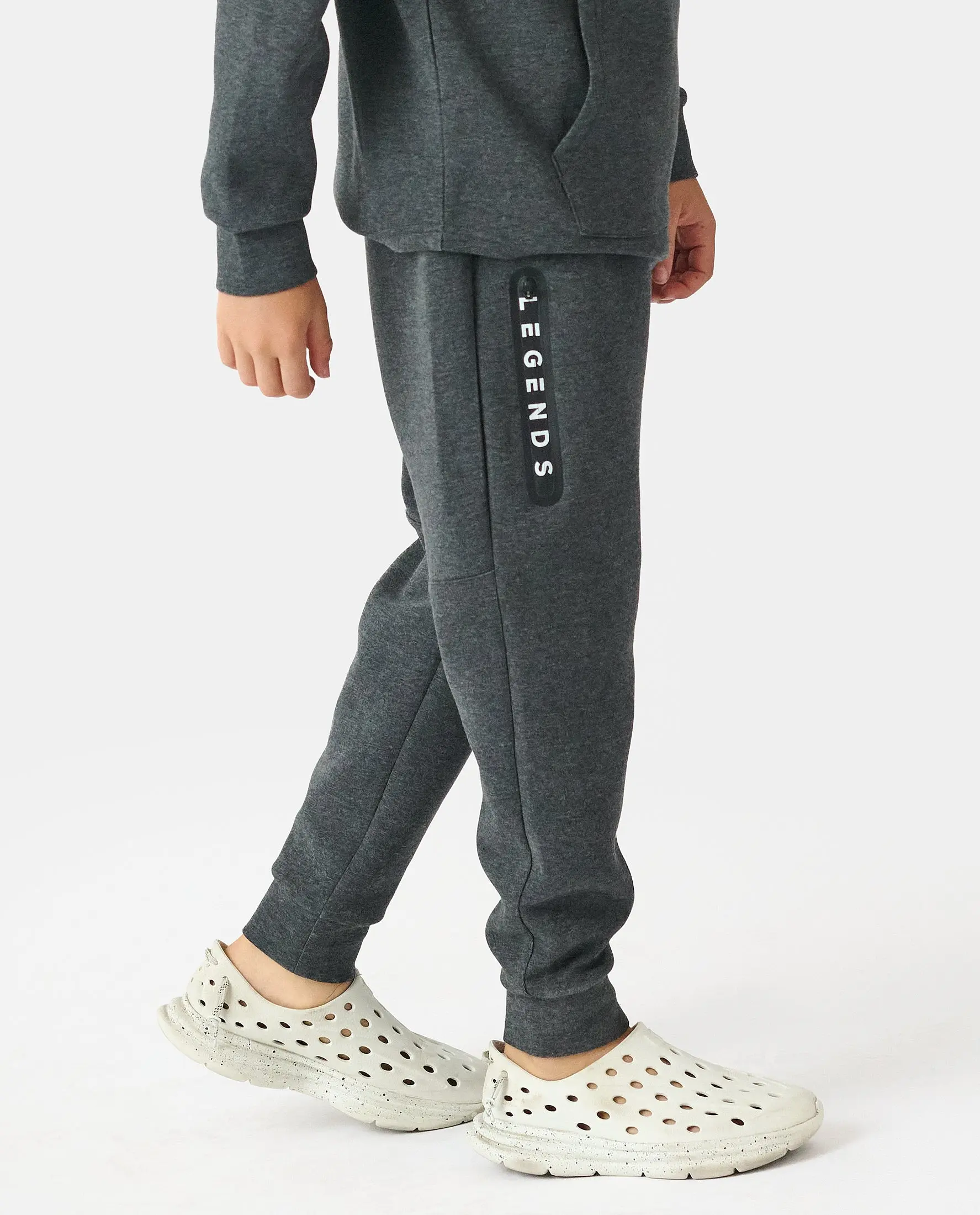 Little Legends Hawthorne Tech Jogger Black Heather, Medium
