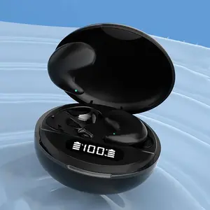 Life Audio Invisible Ultra-Thin Wireless Earphones with 5.3 Chip, High-Definition Digital Display, Noise Cancelling, and Microphone for Sleep Use Headset Noise Stereo Cancelling Electronic