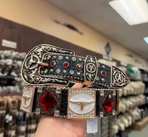 Men western belts Red