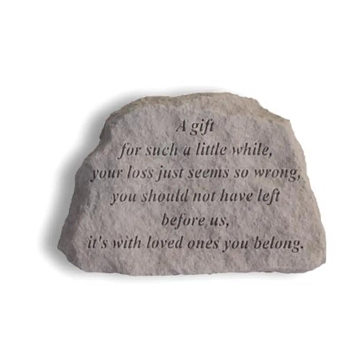 Kay Berry 212 MAIN 1-Piece Rough Edge Stone Rectangle Engraved Quote Commemorative Plaque - 6x5 in Weatherproof Outdoor Wall-Mount Signs, "A Gift For Such A Little While"