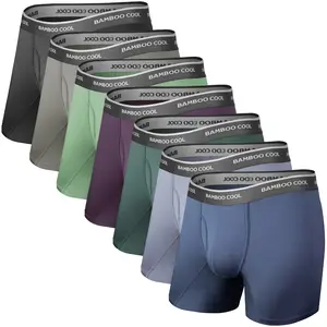 BAMBOO COOL Men's Underwear Boxer Briefs Soft Breathable Premium Fabric Open Fly Pouch High Performance Stretch Christmas Gifts for Men 4 or 7 Pack