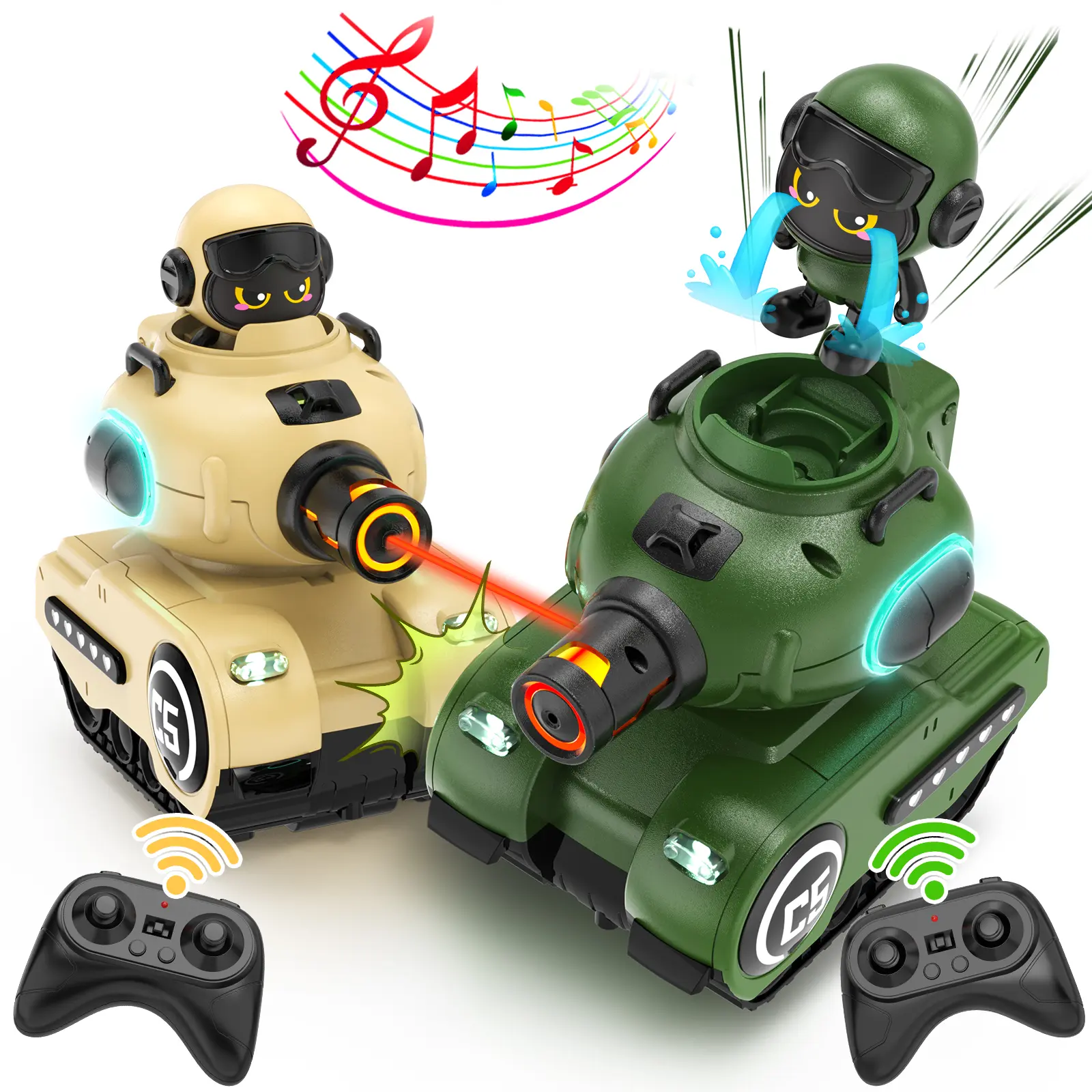 2 Pack Remote Control Car, RC Ejecting Bumper Car for Kids, Christmas Birthday Gifts Toys for 6+ Year Old Boys Girls