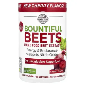 Country Farms Bountiful Beets, Whole Food Beet Extract, Cherry, 10.6 oz (300 g)