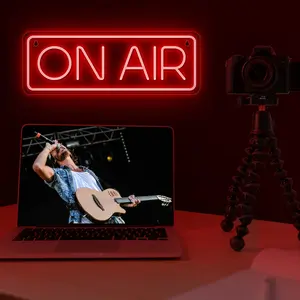 On Air Logo Neon LED Light, Neon Light Sign, USB Powered, Wall Decor Art Light for Twitch, Tiktok, YouTube Streamers, Gamer's Live Streaming/Recording Light Studio, Bedroom, Game Room Decor, Wall Mounted Lights