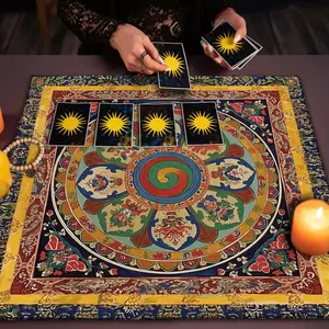 1 Piece Bohemian-style tarot tablecloth, tarot card reading cloth, altar ceremony decoration cloth, gift for tarot scholars, creative polyester tablecloth, party games and event supplies.