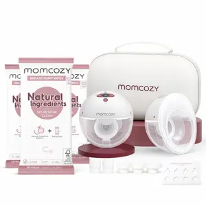 Momcozy Breast Pump Hands Free M5 & Momcozy Wipes for breastfeeding Moms 30 Counts