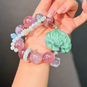 040 Ametrine Jadeite Aquamarine Bracelet 2025 Feng Shui Fashion Energy Magnetic High Quality Bracelet Gift