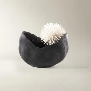 Z Gallerie Baz Bowl - Black & Ivory Matte Ceramic Bowl, Kitchenware Dinnerware Tableware Porcelain Serveware