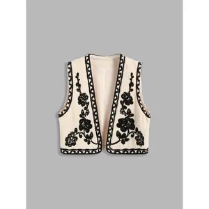 Cider [size 2-26] Cropped V-Neck Floral Vest Dealsforyou