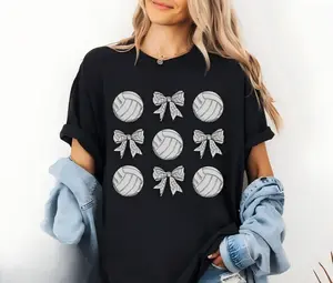 Coquette Volleyball Shirt, Volleyball Mom Shirt, Volleyball Gifts, Womens Volleyball Bow Tshirt, Cute Volleyball Lover Gift
