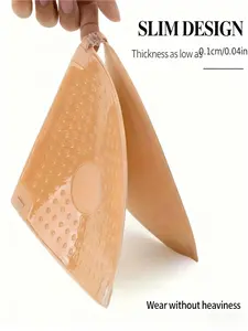 1 set of triangle stick-on bra, self-adhesive invisible bra - seamless triangle bra with transparent straps, featuring anti-slip medium support, comfortable and elegant to wear, suitable for various dresses