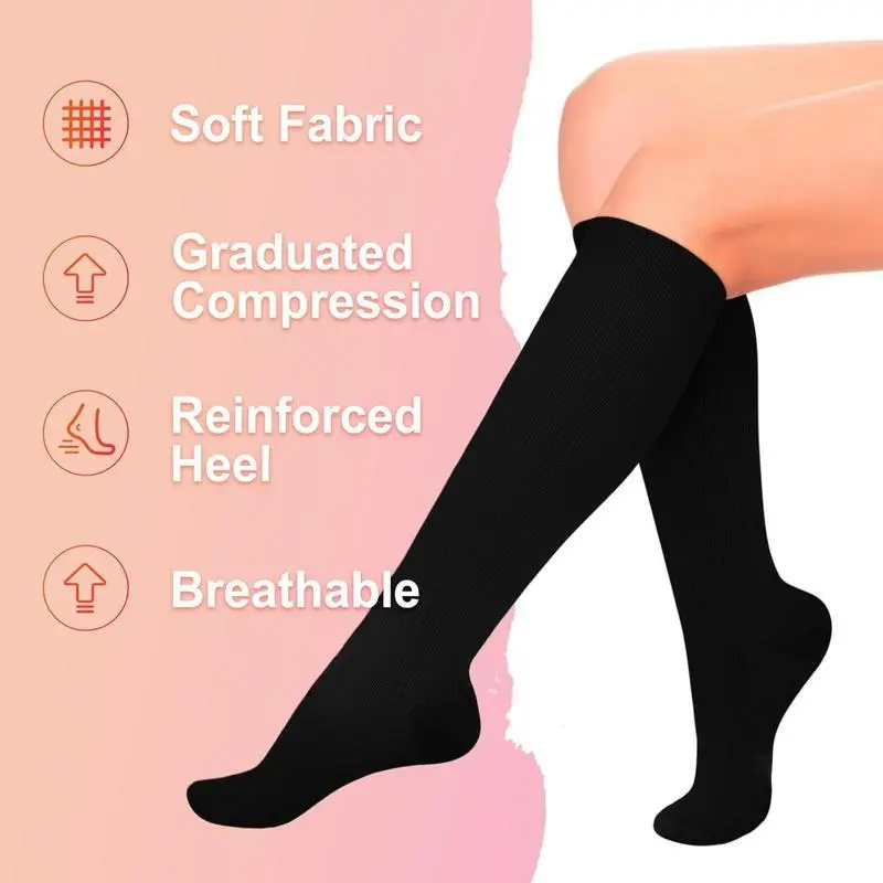 4 Pairs Compression Socks for Women Circulation-Best Support for Nurses,Running,Athletic,Travel 4 Pairs Compression Socks for Women Circulation-Best Support for Nurses,Running,Athletic,Travel