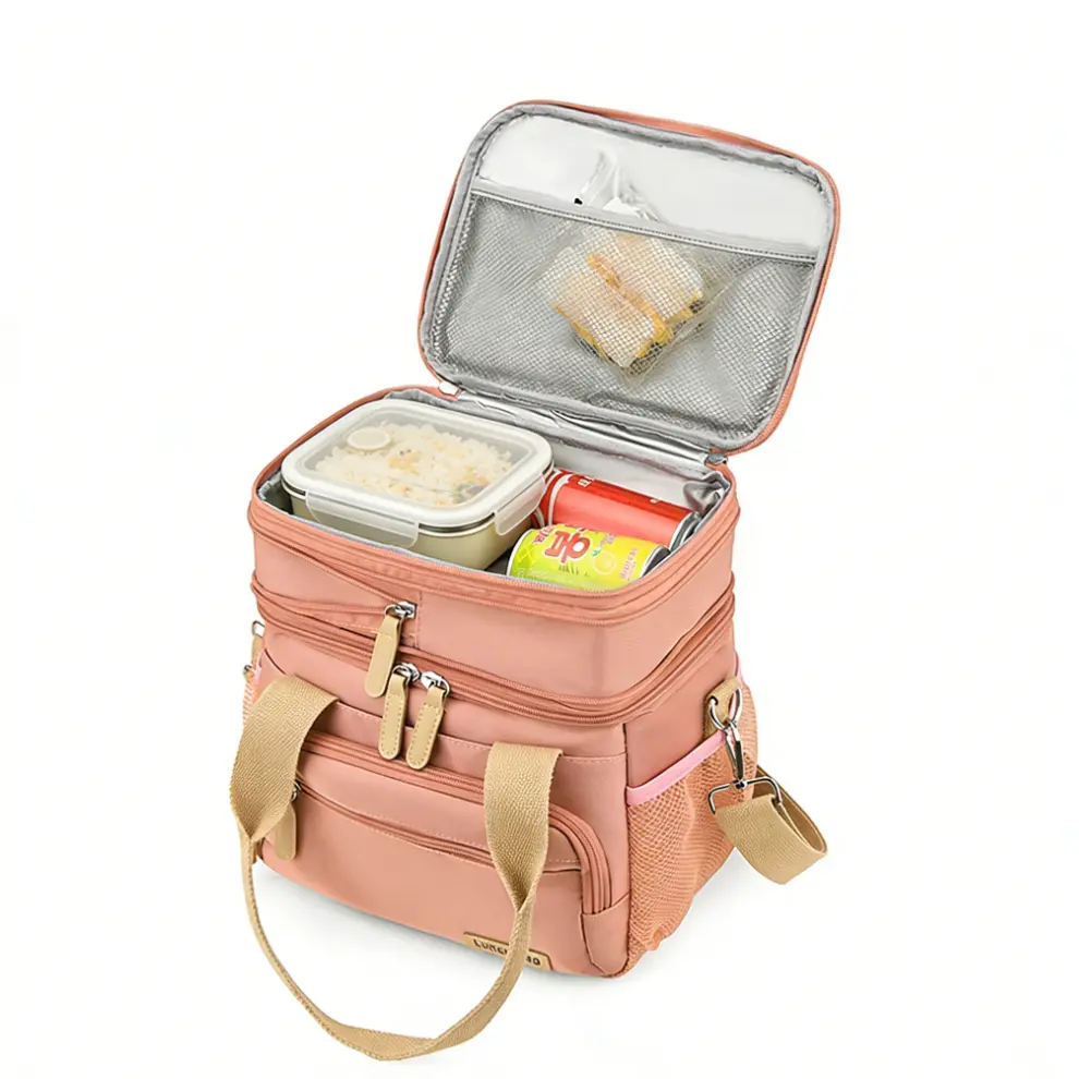 Lunch Bag for Women, Loncheras Para Mujer, Leakproof Insulated Large Lunchbox Dual Compartment Lunch Box Adult For Work Beach Picnic Hiking (15L)