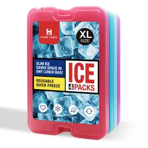 4 Ice packs for Lunch Box, Freezer Ice packs Slim Long Lasting Cool packs for Lunch Bags and Cooler，Moisture and Mold Resistant, Freshness Preservation, Lightweight and Portable