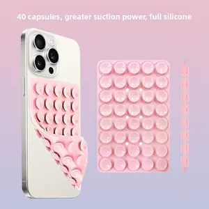 Car Vacuum Phone Holder, Dual-Sided Silicone Suction Cup Mount, Strong Hold Clip, Perfect for Selfies and Video Recording, Fits iPhone and Android Phones