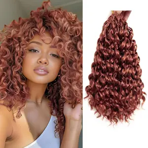10 Inch Pre Looped Crochet Hair for Black Women–Gogo Curl Curly Crochet Hair with Deep/Water/Ocean Wave Texture, Lightweight Synthetic Hair, Easy Install,