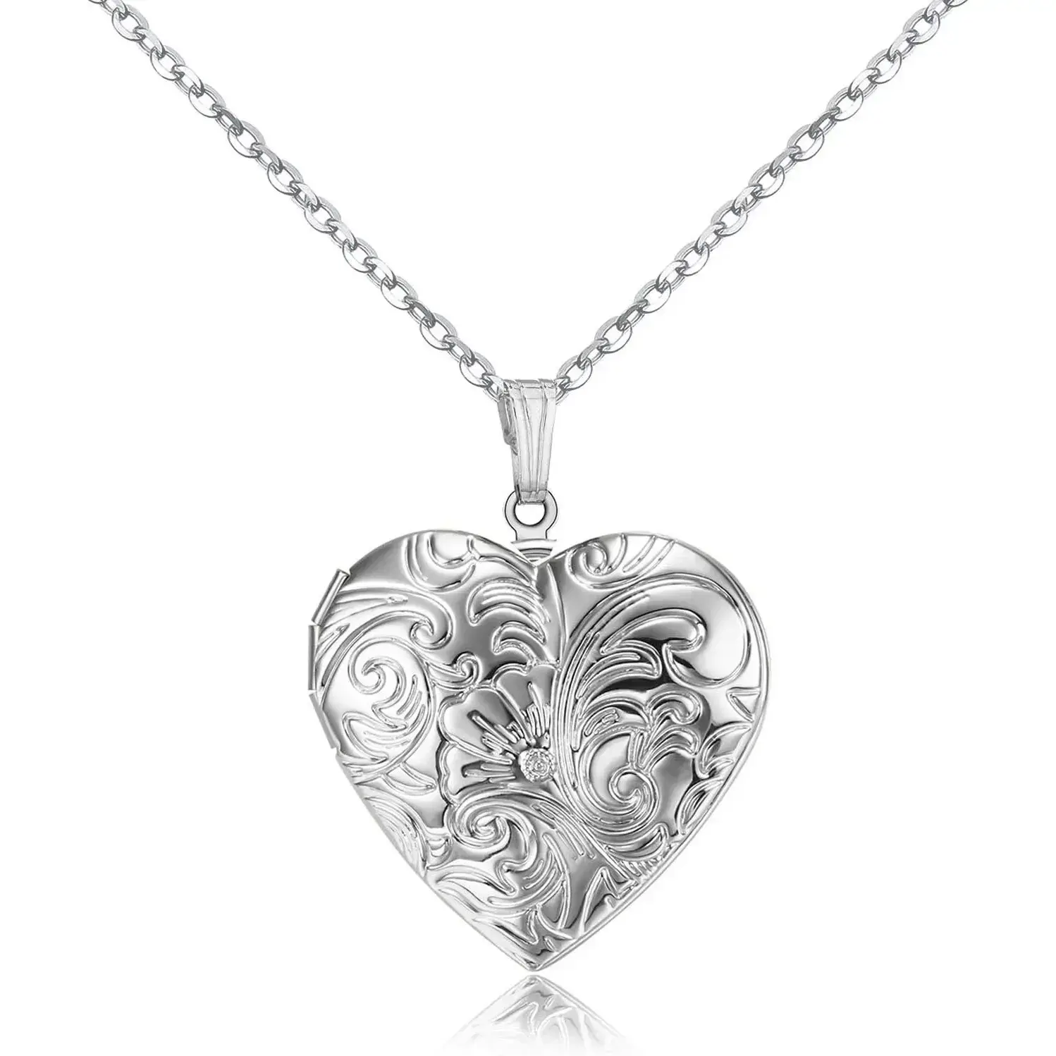 Locket Necklace that Holds Pictures Flower Lockets Pendant Necklaces Birthday Gifts Jewelry