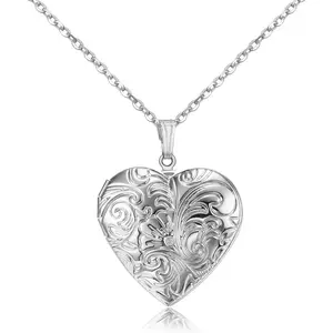 Locket Necklace that Holds Pictures Flower Lockets Pendant Necklaces Birthday Gifts Jewelry