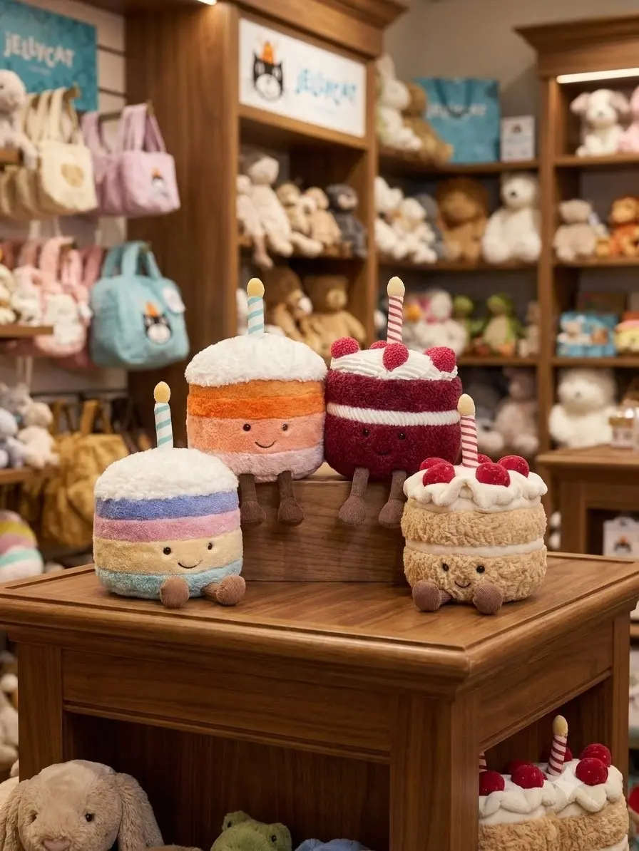 Jellycat Official Birthday Cake Collection Plush | Birthday Cake • Cheri Cake • Rainbow Birthday Cake • Jellina Birthday Cake | Authentic | US Inventory | Complimentary Jellycat Gift Bag