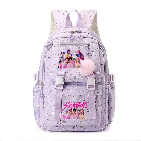 【2026】1pc  Backpack solid color women's backpack   star print zipper closure Trendy backpack fashionable and versatile casual trend suitable for students going to school, campus, going out to work, traveling women's backpack