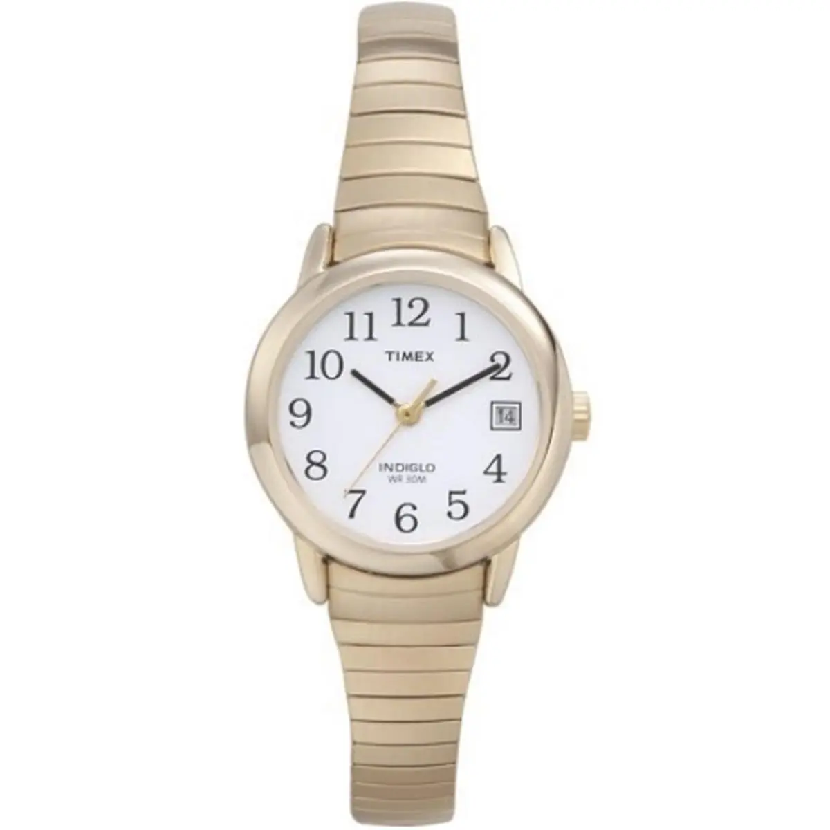TIMEX Women's Classic Fashion Quartz Watch, Gold-Tone Stainless Steel Expandable Band for an Adjustable Fit, Easy Reader with Date Display, 30 Meters, Analog Quartz
