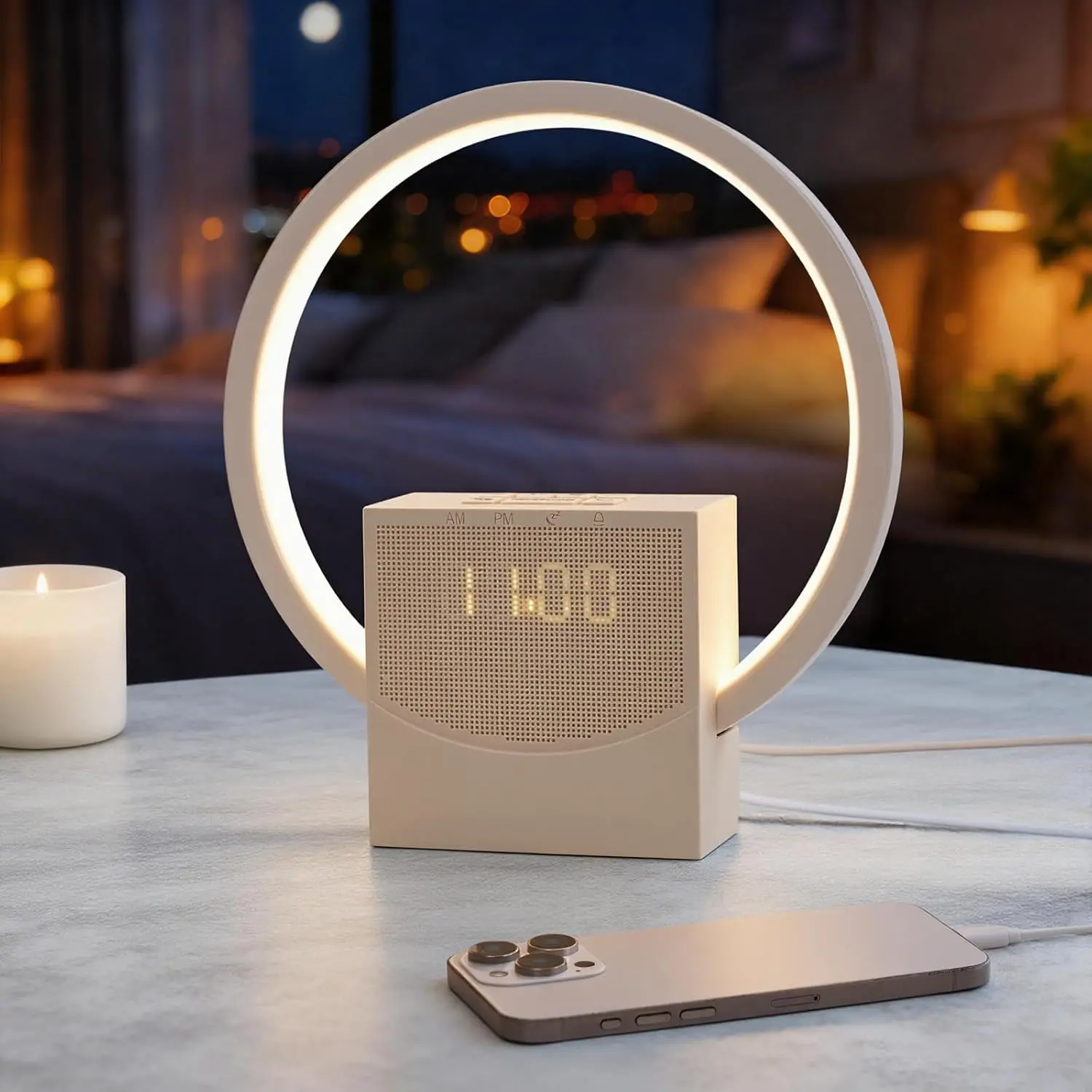 Wake Up Light Sunrise  Clock for Heavy Sleepers Adults,White Noise Sound Machine with 8  Sounds,Digital  Clock with 3-Level Lighting,30/60/90 Timer,Snooze,USB Charger Port