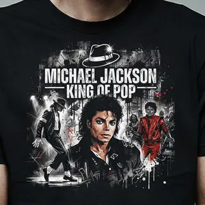 Michael Jackson Halftone Icon T-Shirt, King of Pop Retro Graphic Shirt, Music Legend Tee, , MJ Music T-Shirt for Fans, Gift for Him, Gift for Her