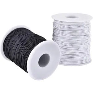 Elastic String for Bracelets, 2 Rolls 1 mm Sturdy Stretchy Elastic Cord for  Making, Necklaces, Beading Black and White