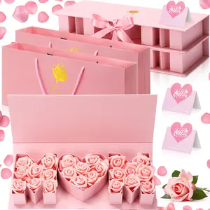 2Pcs Mother's Day MOM Flower Box Cardboard Mom Letter Shaped Gift Box Ribbon Box with 2 Gift Bags 2 Greeting Cards for DIY Mother's Day Gifts Mom's Birthday Gift Grandma Stepmother（Flowers not included）