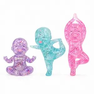 Mega Glitter Squishy Baby Toy, Slow Rising Squeeze Stress Relief Toy, Soft Stretchy Sensory Fidget for Kids & Adults, Cute Collectible Squishies for Easter, Christmas, Birthday Gifts