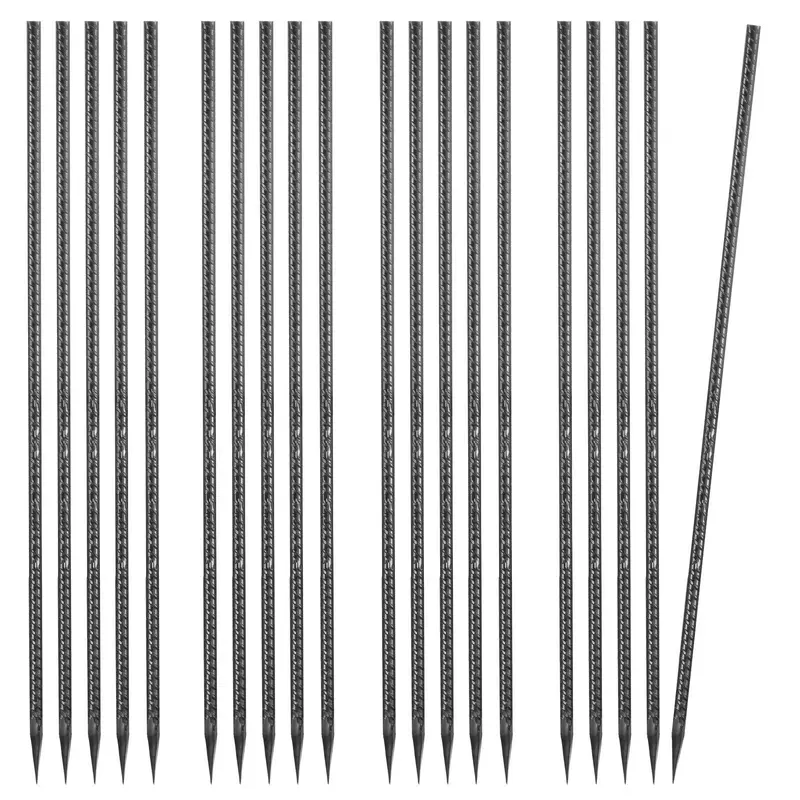 VEVOR Rebar Stakes, 24-Inch, Heavy-Duty 0.47 in Diameter, Straight Galvanized Steel Ground Anchors with Chisel Point End & Rust-Resistant Coating, for Gardening Support, Fence, Camping Tents (20-Pack)